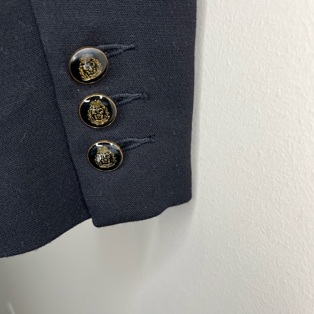 CAbi Navy Double-Breasted Blazer with Gold-Tone Buttons - Picture 12 of 16